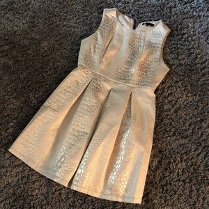 Cream Snake skin print Cocktail Dress